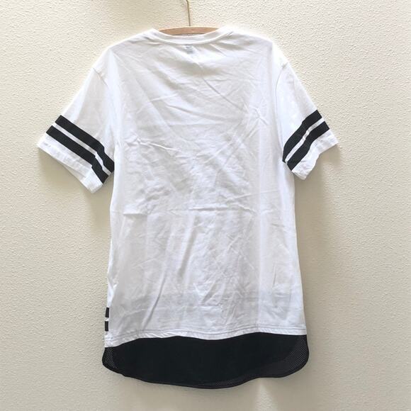 H&M Divided Graphic Tee Long T Shirt Mesh Bottom Size M Hip Hop Hipster Street - Picture 6 of 7